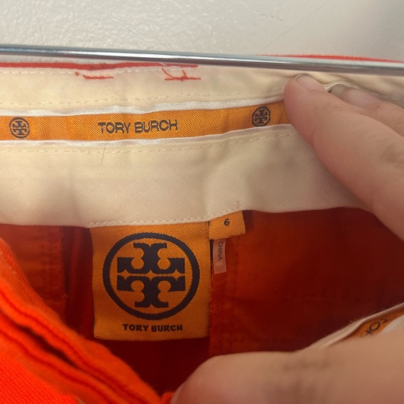 Tory Burch chino Shorts Women's Size 6 Red cotton mini - Picture 3 of 6